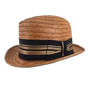 Vintage Knox New York Straw Fedora Hat made by Grodins of California